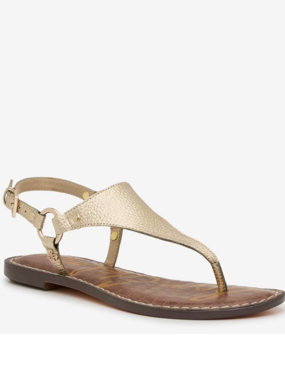 Sam Edelman Gold Metallic Greta Thong Sandals